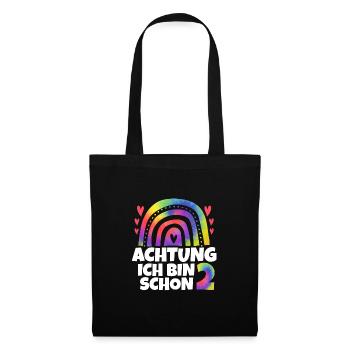 1.Geburtstag Regenbogen 1 Jahr alt Geschenk - Stoffbeutel - Schwarz - Vorne