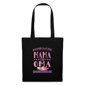 Grossmutter Oma Omas Geschenk - Stoffbeutel - Schwarz - Vorne