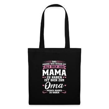 Mutter Mama Tochter Geschenk - Stoffbeutel - Schwarz - Vorne