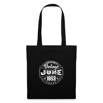 1953 Juni. Geburtstagsgeschenk Juni 1953. Juni. - Stoffbeutel - Schwarz - Vorne
