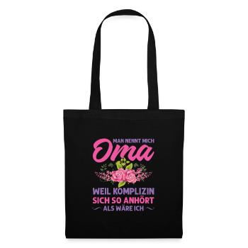 Grossmutter Oma Omas Geschenk - Stoffbeutel - Schwarz - Vorne