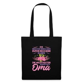 Grossmutter Oma Omas Geschenk - Stoffbeutel - Schwarz - Vorne