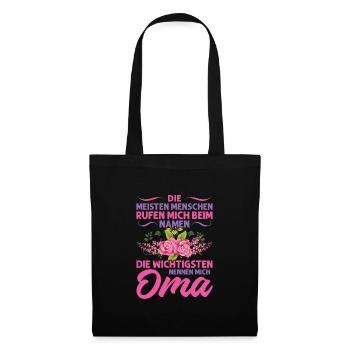 Grossmutter Oma Omas Geschenk - Stoffbeutel - Schwarz - Vorne