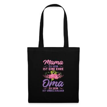 Grossmutter Oma Omas Geschenk - Stoffbeutel - Schwarz - Vorne
