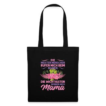 Mutter Mama Tochter Geschenk - Stoffbeutel - Schwarz - Vorne