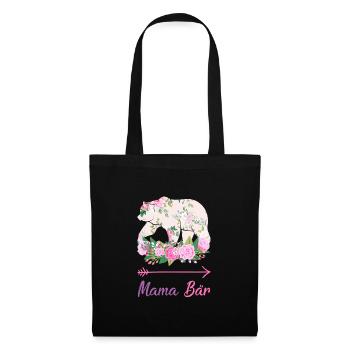 Mama Bär Mama Bär Geschenk - Stoffbeutel - Schwarz - Vorne