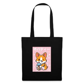 Cottagecore Ästhetisch Otaku Anime Japanisch Milch - Stoffbeutel - Schwarz - Vorne