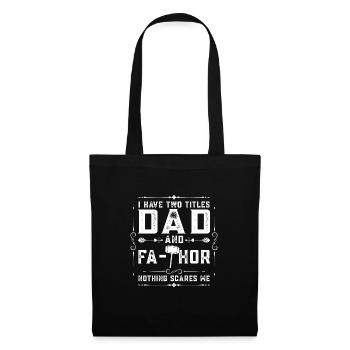 papa Vater Vater Tag Geschenk - Stoffbeutel - Schwarz - Vorne