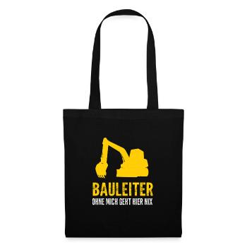 Baggerfahrer Bagger Fahrer Geschenk - Stoffbeutel - Schwarz - Vorne