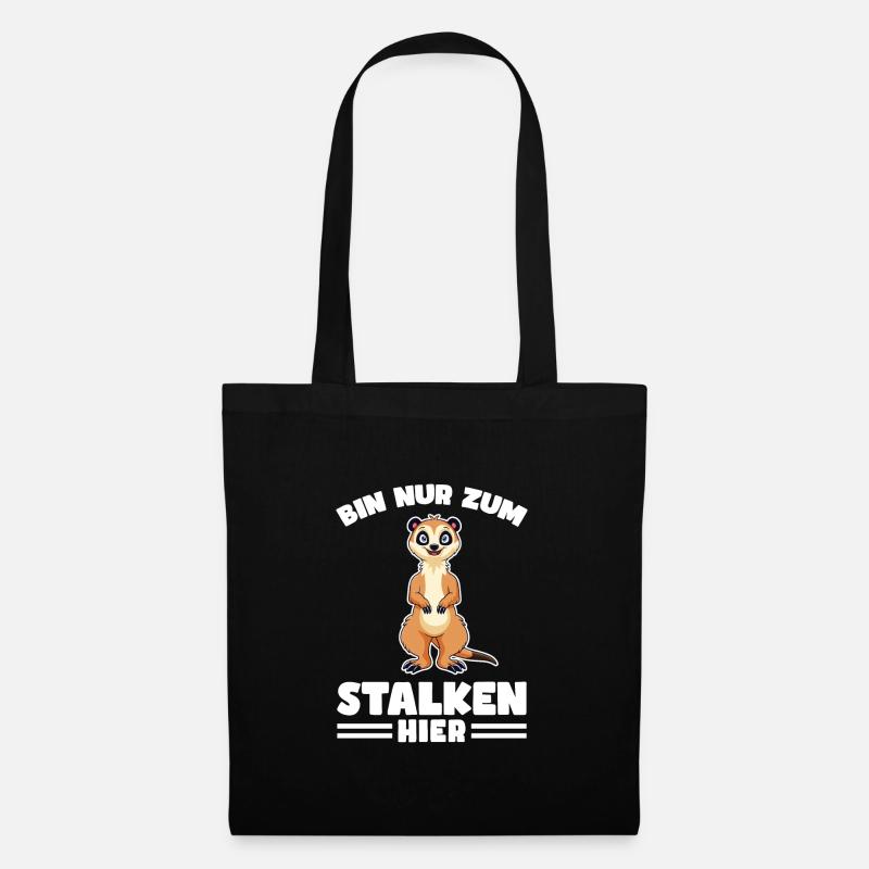 Tiere Erdmännchen Erdmännchene Geschenk - Stoffbeutel - Schwarz