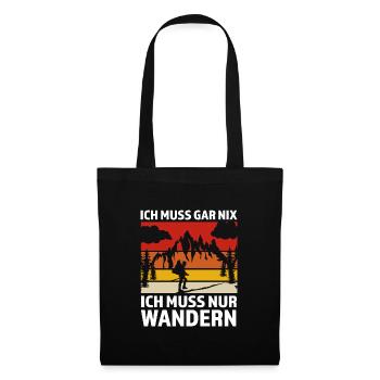 Wandern Berge Bergsteiger Geschenk - Stoffbeutel - Schwarz - Vorne