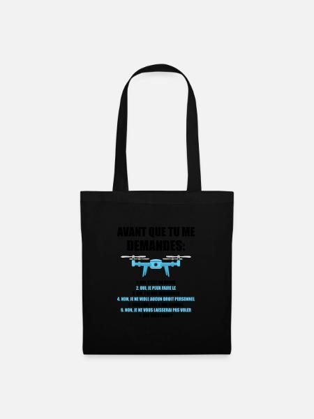 Drohne drones quadrocopter Geschenk - Stoffbeutel - Schwarz
