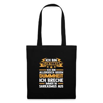 Elektriker Beruf Elektroarbeiter Geschenk - Stoffbeutel - Schwarz - Vorne