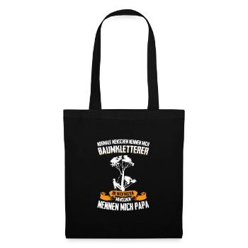Baumpfleger Papa Baumkletter Geschenk - Stoffbeutel - Schwarz - Vorne
