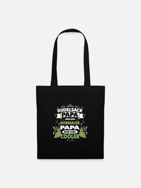 Dudelsack Papa Dudelsack Papa Geschenk - Stoffbeutel - Schwarz