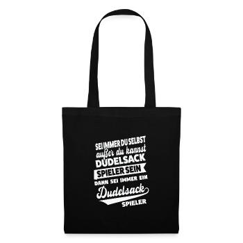 Dudelsack Musiker Sackpfeife Geschenk - Stoffbeutel - Schwarz - Vorne