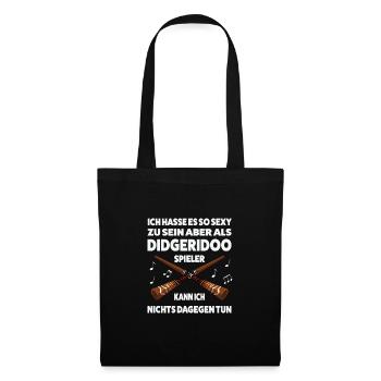 Didgeridoo Musiker Didgeridoospieler Geschenk - Stoffbeutel - Schwarz - Vorne