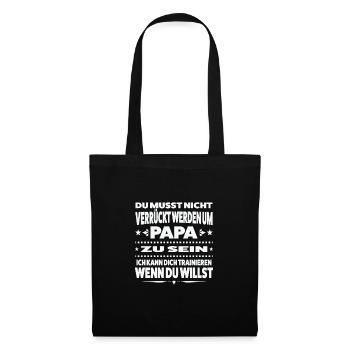 Papa Familie Papas Geschenk - Stoffbeutel - Schwarz - Vorne