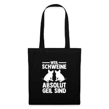 Schwein Landwirt Schweinezüchter Geschenk - Stoffbeutel - Schwarz - Vorne
