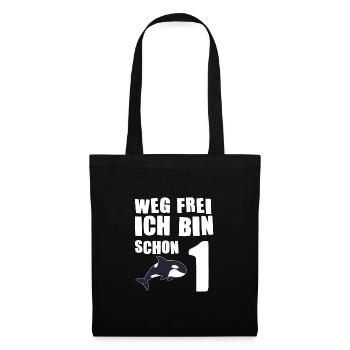 1. Geburtstag Orca 1 Jahr alt Geschenk - Stoffbeutel - Schwarz - Vorne