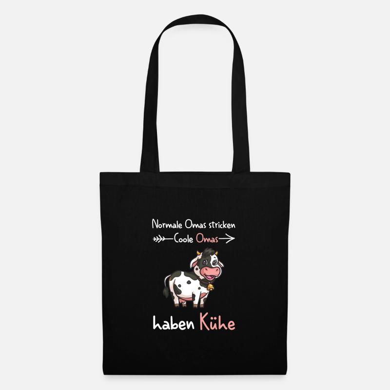 Kuh Oma Kuh Oma Geschenk - Stoffbeutel - Schwarz