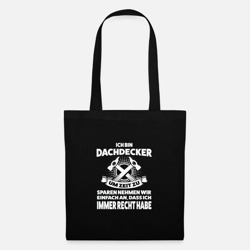 Dachdecker Beruf Dachdecken Geschenk - Stoffbeutel - Schwarz