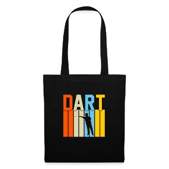 dart retro design dart Geschenk - Stoffbeutel - Schwarz - Vorne