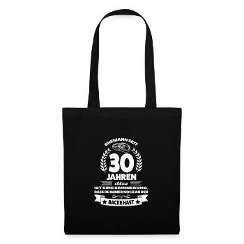 30 Jahre Ehe Ehemann 30. Hochzeitstag Geschenk - Stoffbeutel - Schwarz - Vorne