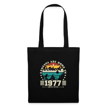October 1977. October 1977 Anniversary Gift. - Tote Bag - black - Front