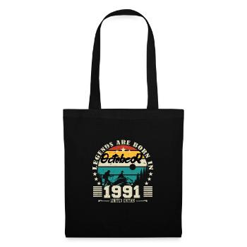 Octobre 1991. Cadeau anniversaire octobre 1991. - Sac en tissu - noir - Devant