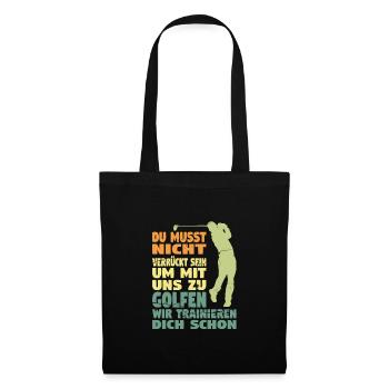 Golfspieler Sport Golfsport Geschenk - Stoffbeutel - Schwarz - Vorne