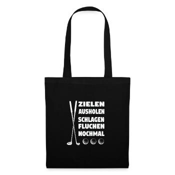 Golfspieler Sport Golfsport Geschenk - Stoffbeutel - Schwarz - Vorne