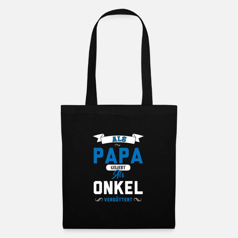 Onkel & Papa Familie Onkel Geschenk - Stoffbeutel - Schwarz