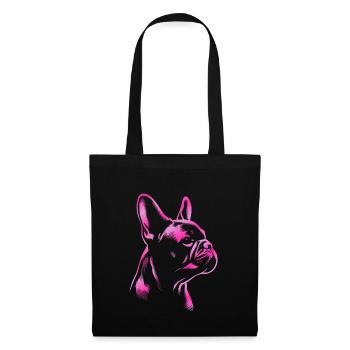 French bulldog drawing head pink - Tote Bag - black - Front