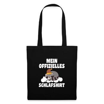 Schlafanzug Waschbär Waschbären Geschenk - Stoffbeutel - Schwarz - Vorne