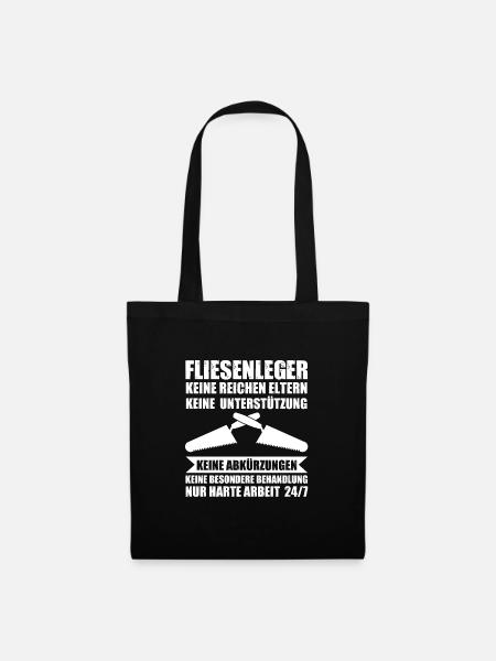Fliesenleger Beruf Fliesenlegermeister Geschenk - Stoffbeutel - Schwarz