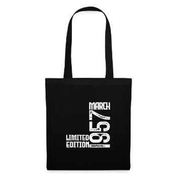 March 1957 Anniversary Gift. March 1957. March - Tote Bag - black - Front