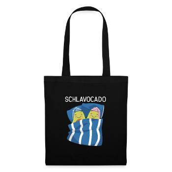 Schlafanzug Avocado Vegan Geschenk - Stoffbeutel - Schwarz - Vorne