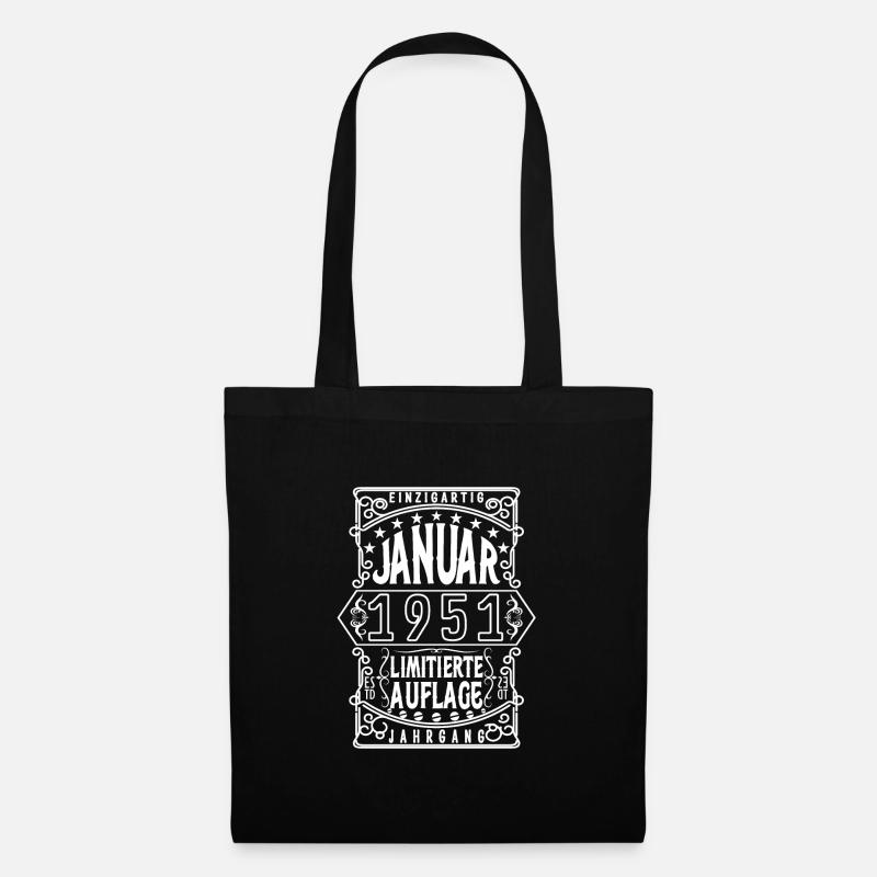 Geburtstag Januar 1951, Geschenk Januar 1951. - Stoffbeutel - Schwarz