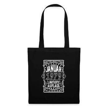 Geburtstag Januar 1979, Geschenk Januar 1979. - Stoffbeutel - Schwarz - Vorne