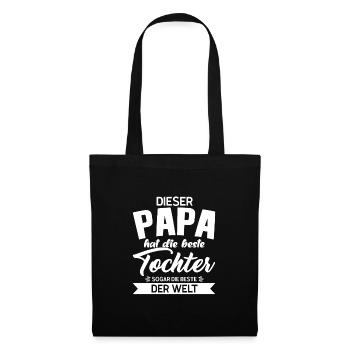 Papa & Tochter Familie Tochter Geschenk - Stoffbeutel - Schwarz - Vorne