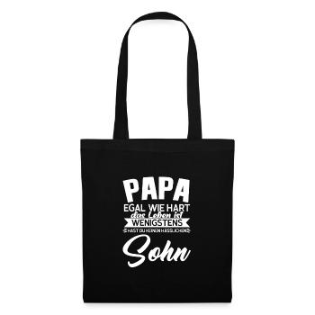Papa & Sohn Familie Papa Geschenk - Stoffbeutel - Schwarz - Vorne