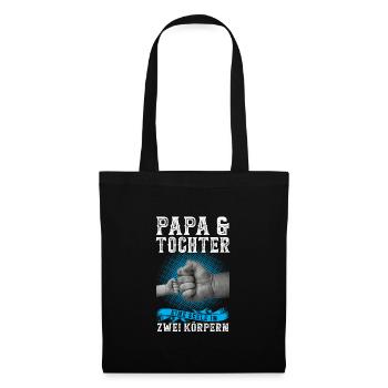 Papa & Tochter Familie Vater Geschenk - Stoffbeutel - Schwarz - Vorne