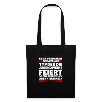 Jugendweihe Jugend Teenager Feier Geschenk - Stoffbeutel - Schwarz - Vorne