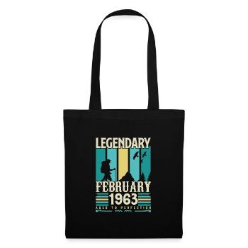 Cadeau Vintage Anniversaire Février 1963, février. - Sac en tissu - noir - Devant