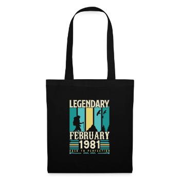 Vintage Birthday Gift February 1981, February. - Tote Bag - black - Front