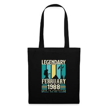 Cadeau Vintage Anniversaire Février 1988, février. - Sac en tissu - noir - Devant
