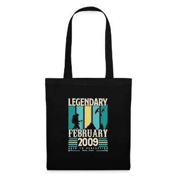 Cadeau Vintage Anniversaire Février 2009, février. - Sac en tissu - noir - Devant