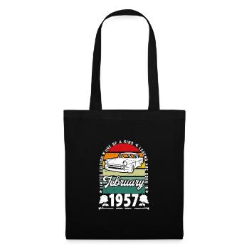 Anniversaire février 1957, Vintage février 1957. - Sac en tissu - noir - Devant