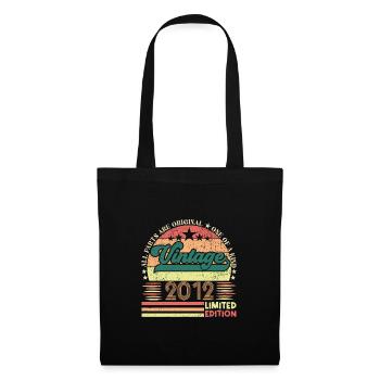 Cadeau d’anniversaire Retro 2012. Vintage 2012. - Sac en tissu - noir - Devant